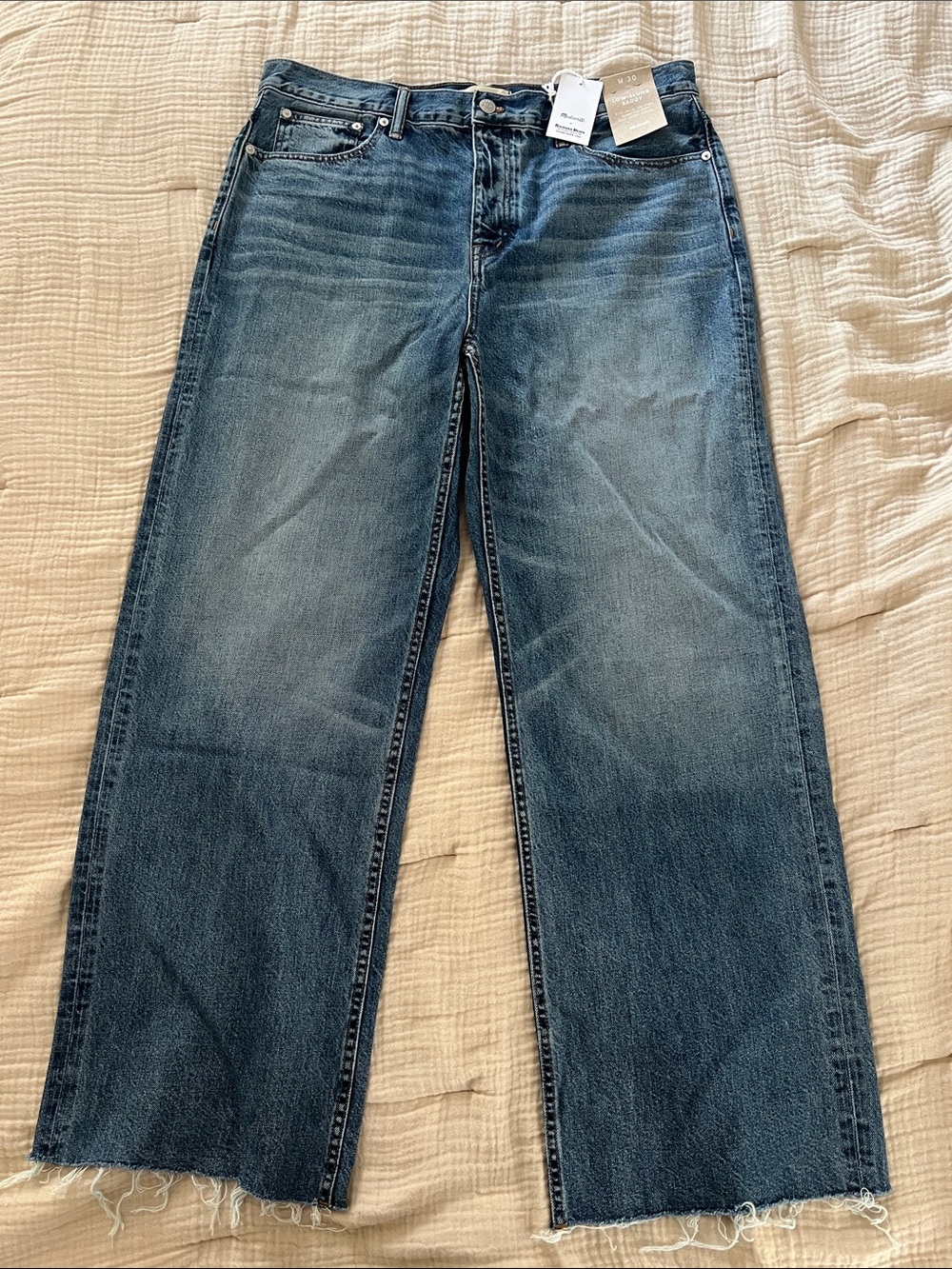 Madewell x Kaihara Denim Low-Slung Baggy Jeans in Mustart Wash